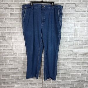 Carhartt FR Flame Resistant Dark Wash Denim Carpenter Pockets Jeans Mens 44 x 30